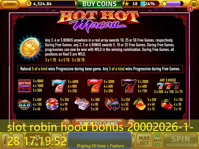 slot robin hood bonus 2000