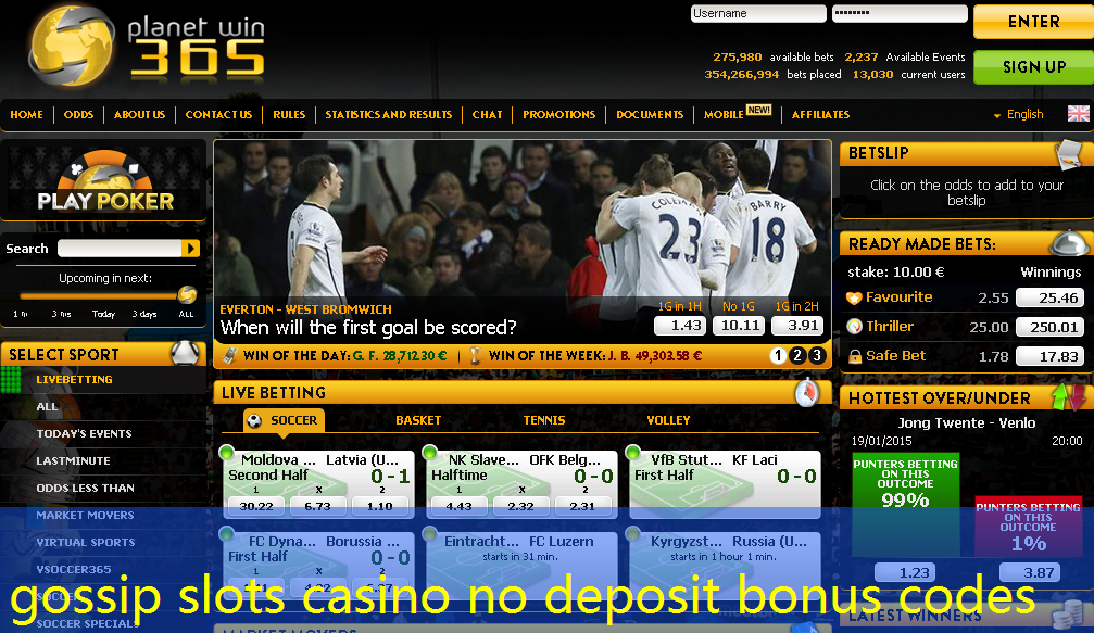 gossip slots casino no deposit bonus codes